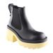 Valerin woman model casual fashion, Chelsea Boots BLACK-Yellow Leather