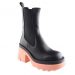 D.MoRo Wanpra woman model casual fashion, Chelsea Boots BLACK-Pink Leather